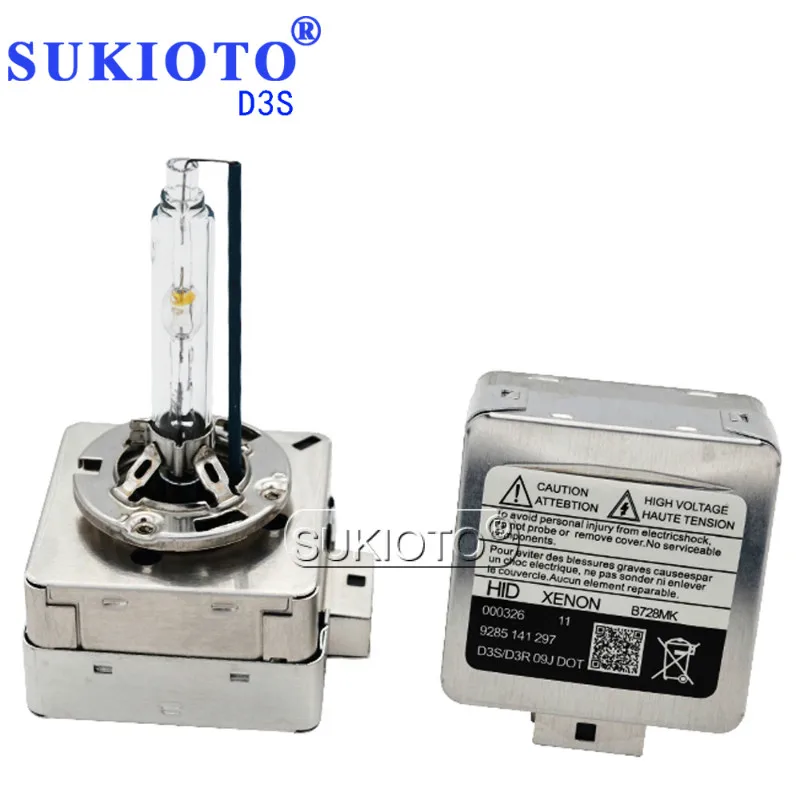 SUKIOTO Xenon D1S D3S D8S Ballast Kit 55W HID Xenon Headlight 5500K +60% Super Vision D1 D3 Car hid Headlamp mustang escape edge