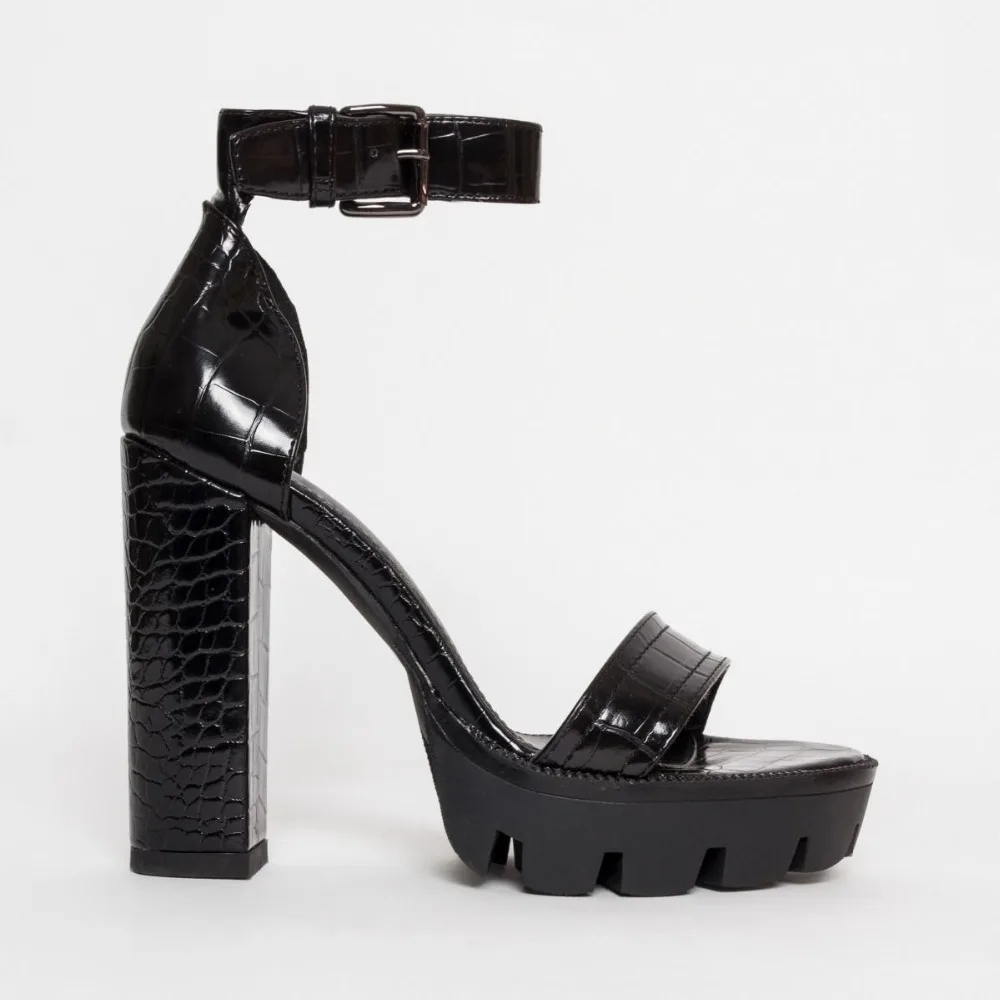 

women platform PU high heel sandals casual women shoes square heels summer sandals shoes solid sexy casual shoes for women
