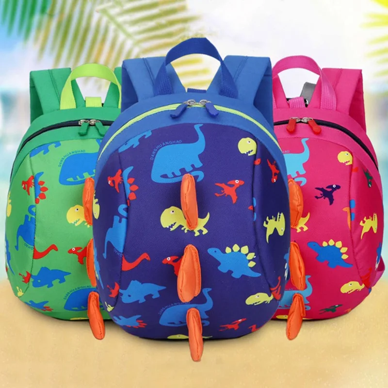  New Cute Cartoon Dinosaur School Bag Toddler Baby Harness Backpack Leash Safety Anti-lost Backpack 