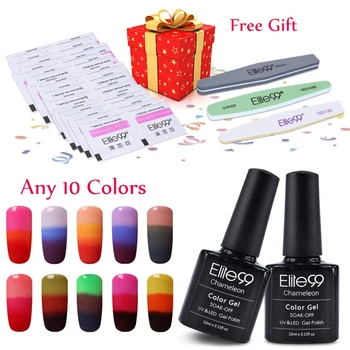 

Elite99 Pick Any 10 Colors Nail Gel Polish Chameleon Changing Temperature Change Color Gel Lacquer with 30pcs Free Remove Wraps