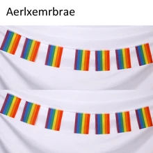 Aerlxemrbrae 5,5 м 20 шт/набор 14 см x 21 см d Радужный струнный флаг полиэстер Стандартный флаг для геев Pride Peace Flags Aerlxemrbrae 5,5 м 20 шт/набор 14 см x 21 см d Радужный струнный флаг полиэстер Стандартный флаг для геев Pride Peace Flags