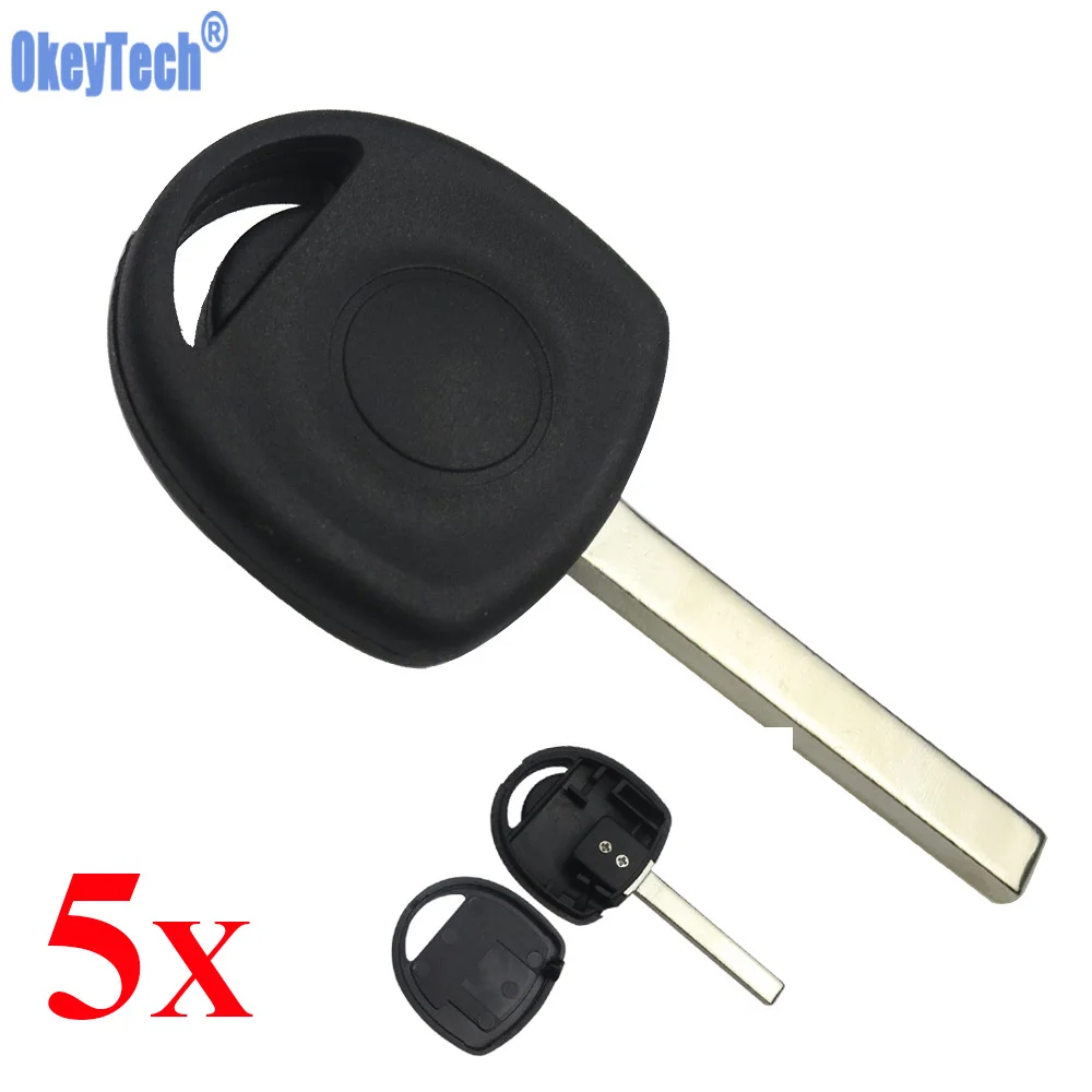 OkeyTech 5PCS LOT Car Transponder Key Shell Case Fob for Vauxhall Opel Key Uncut HU100 Blade Blank Replacement Transponder Key