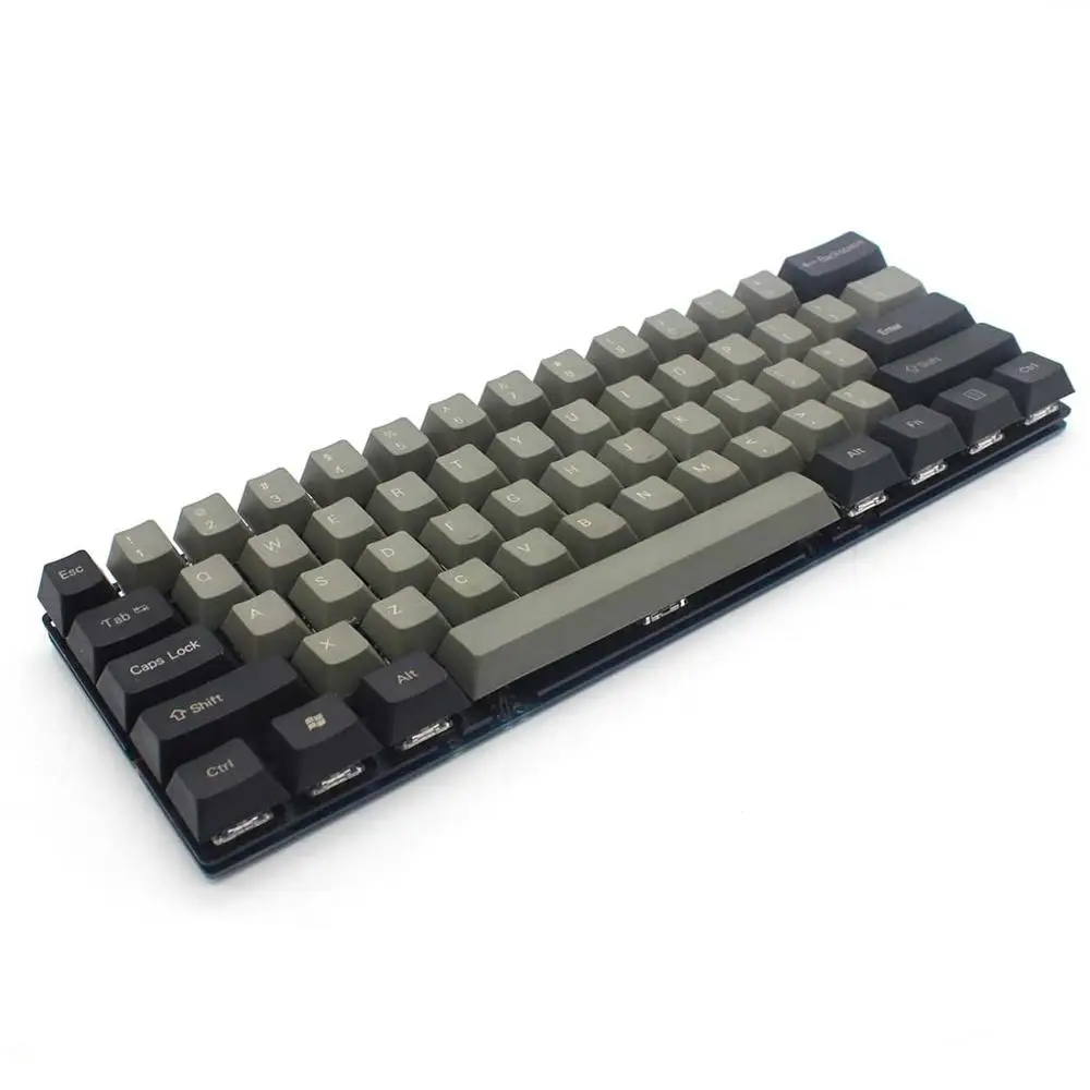 YMDK 104 87 61 черный серый смешанный PBT Вишневый профиль Keycap для 104 TKL 60% MX переключатели Механическая игровая клавиатура - Цвет: 61 Top print