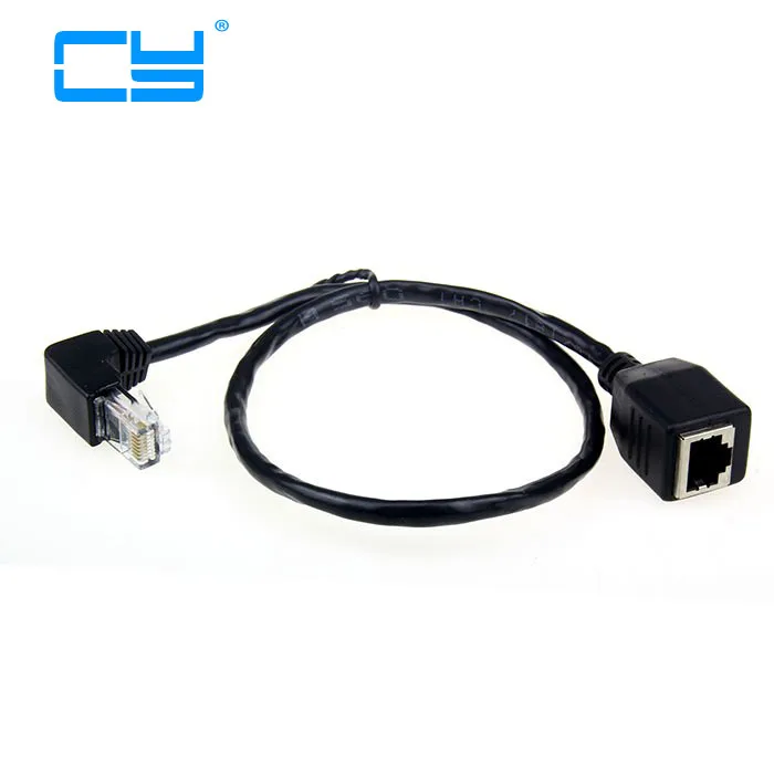 Вниз Угловой 90 градусов 8P8C FTP STP UTP Cat 5e мужчин и женщин Lan Ethernet Сетевой удлинитель 50