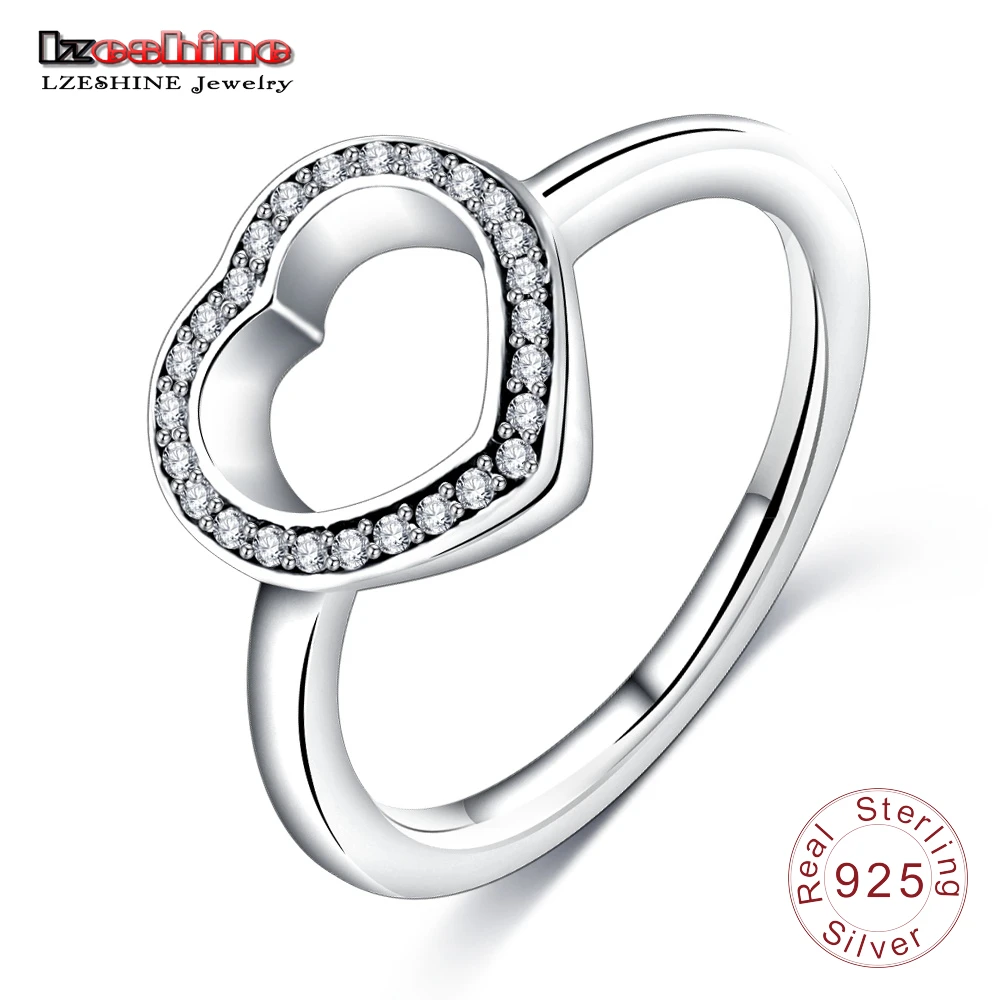 Buy LZESHINE Valentine's Day Gift Rings 925 Sterling Silver Heart Shape with