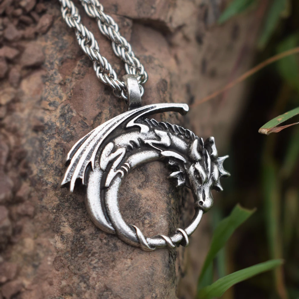SanLan, Крылатый дракон на Луне, подвеска, ювелирное изделие, подвеска в виде дракона, подарок для любителя животных, готическое средневековое символическое ожерелье, ювелирные изделия в виде дракона