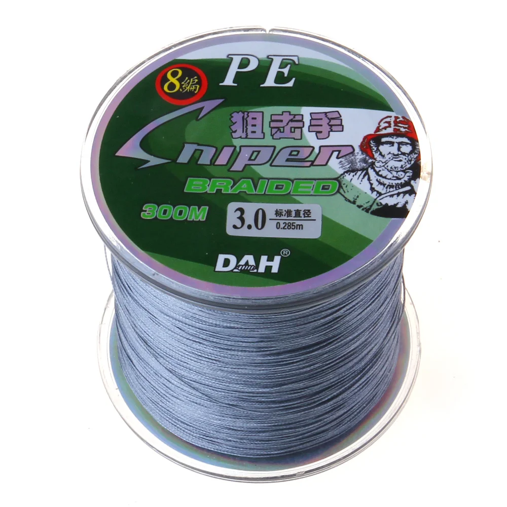 داه Sniper8 سوبر قوية 300 متر 8 السواحل 8weaves pe مضفر خط الصيد حبل multifilament 15lb 20lb 30lb 40lb 50lb 65lb 80lb