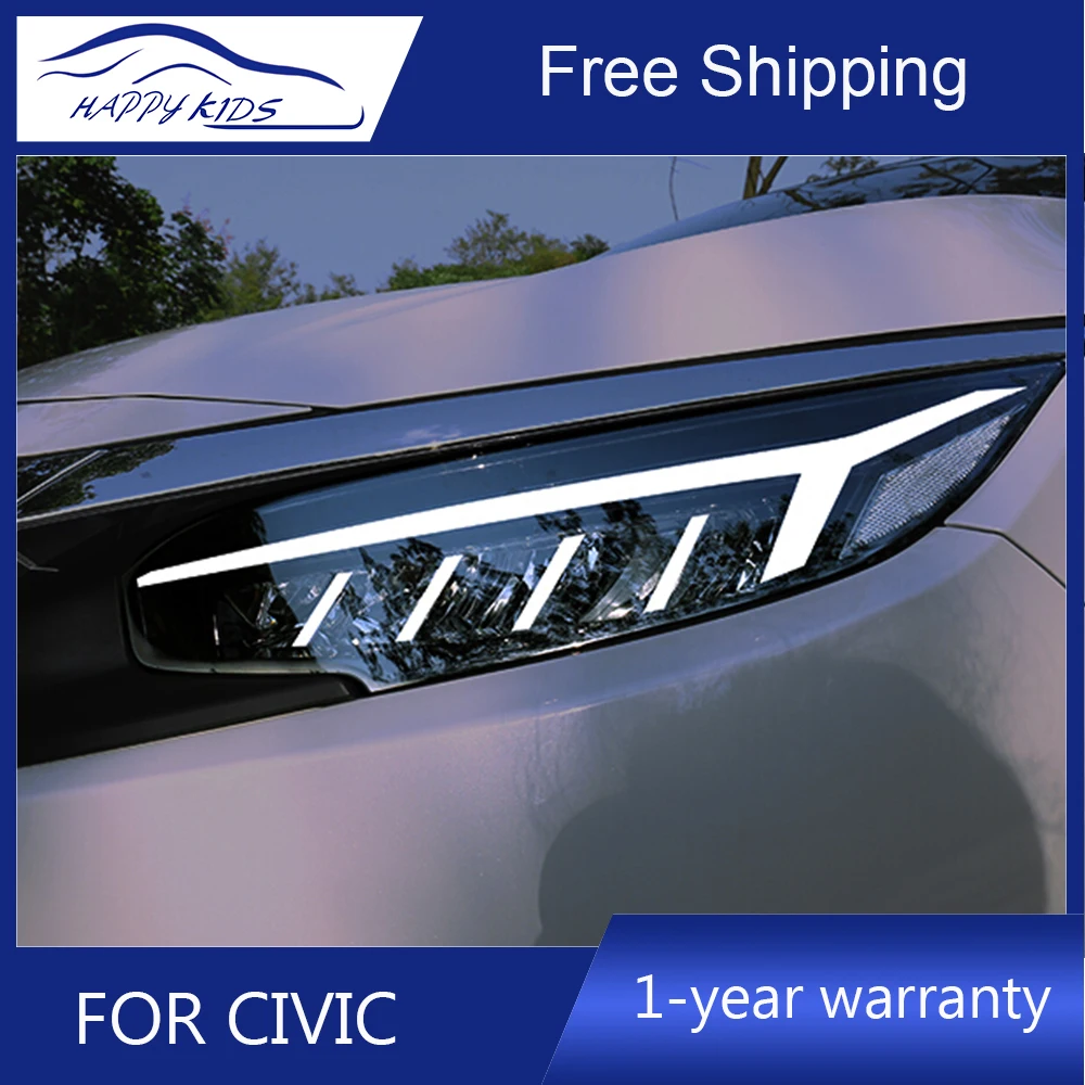 Автомобильный Стайлинг для Honda Civic X 16 18 фары нового светодиодные DRL Bi Xenon объектив