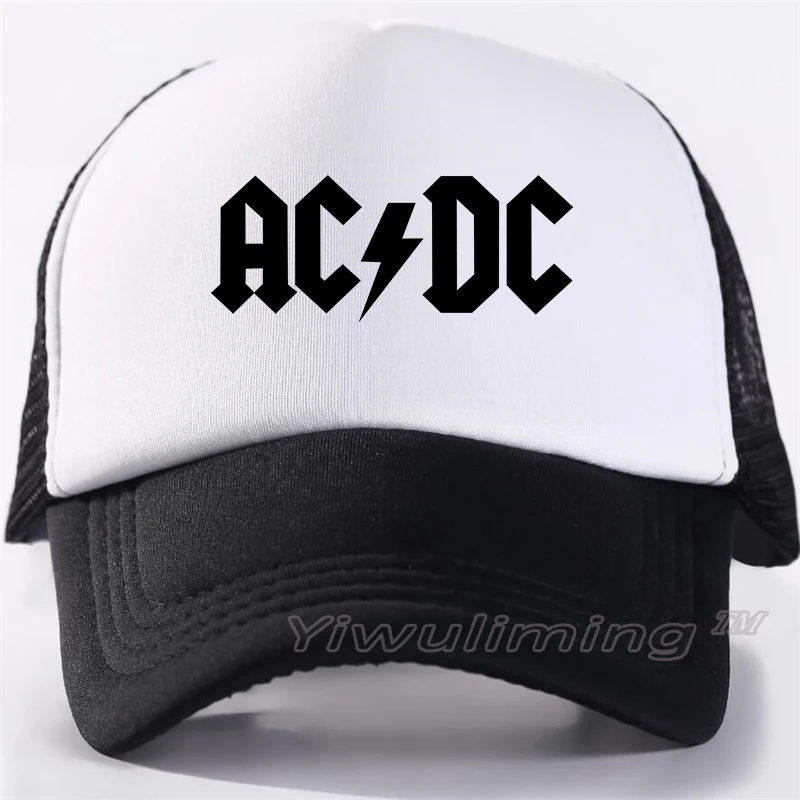 

Men Women New Summer Trucker Caps ACDC Cool Summer Black Adult Cool Baseball Mesh Net Trucker Caps Hat for Men Adjustable