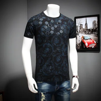 

10XL 9XL 8XL 6XL 5XL New 2018 Mens Spring Summer Dress Short Sleeve Casual O-Neck Shirt SlimFit T-shirt Trend Fashion clothing