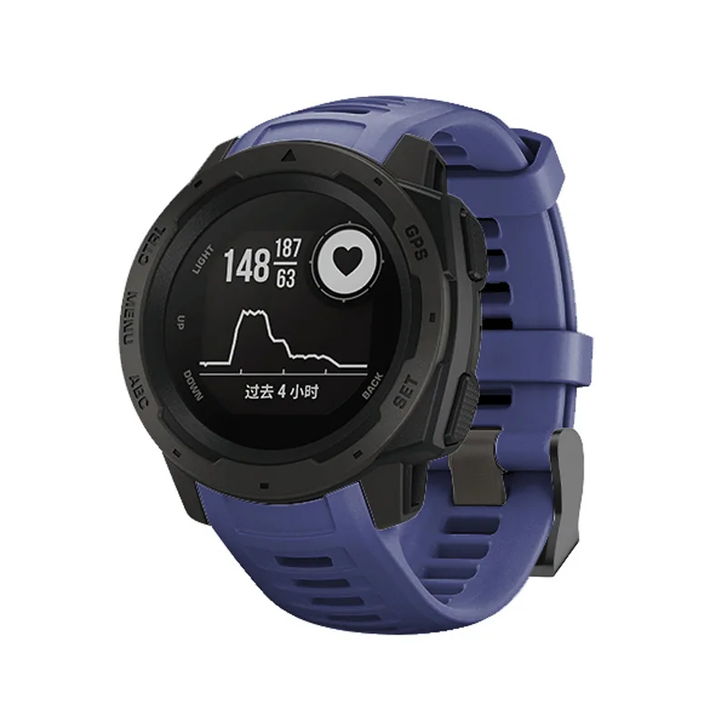 22 мм спортивные часы силиконовый браслет ремешок для Garmin Instinct WIF66 - Цвет: Dark Blue