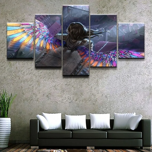 

Canvas HD Printed Wall Art Painting 5 Piece Girls Role Poster Modern Home Decorative Frame Gathering Magic Game Modular Picture