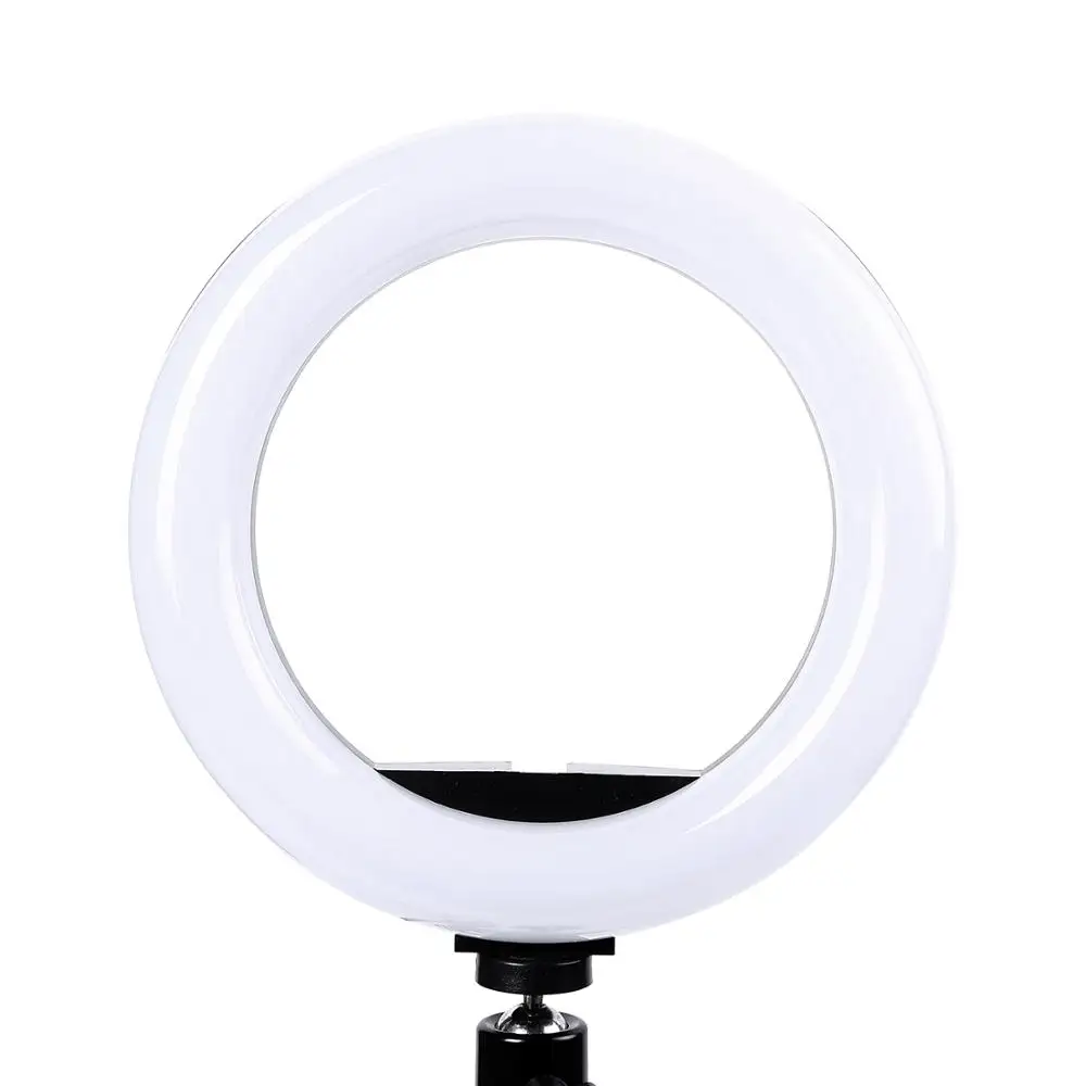 Светодиодный кольцевой светильник для селфи 8 дюймов с регулируемой яркостью, кольцевой светильник для камеры телефона с подставкой и штативом для макияжа, видео в студии