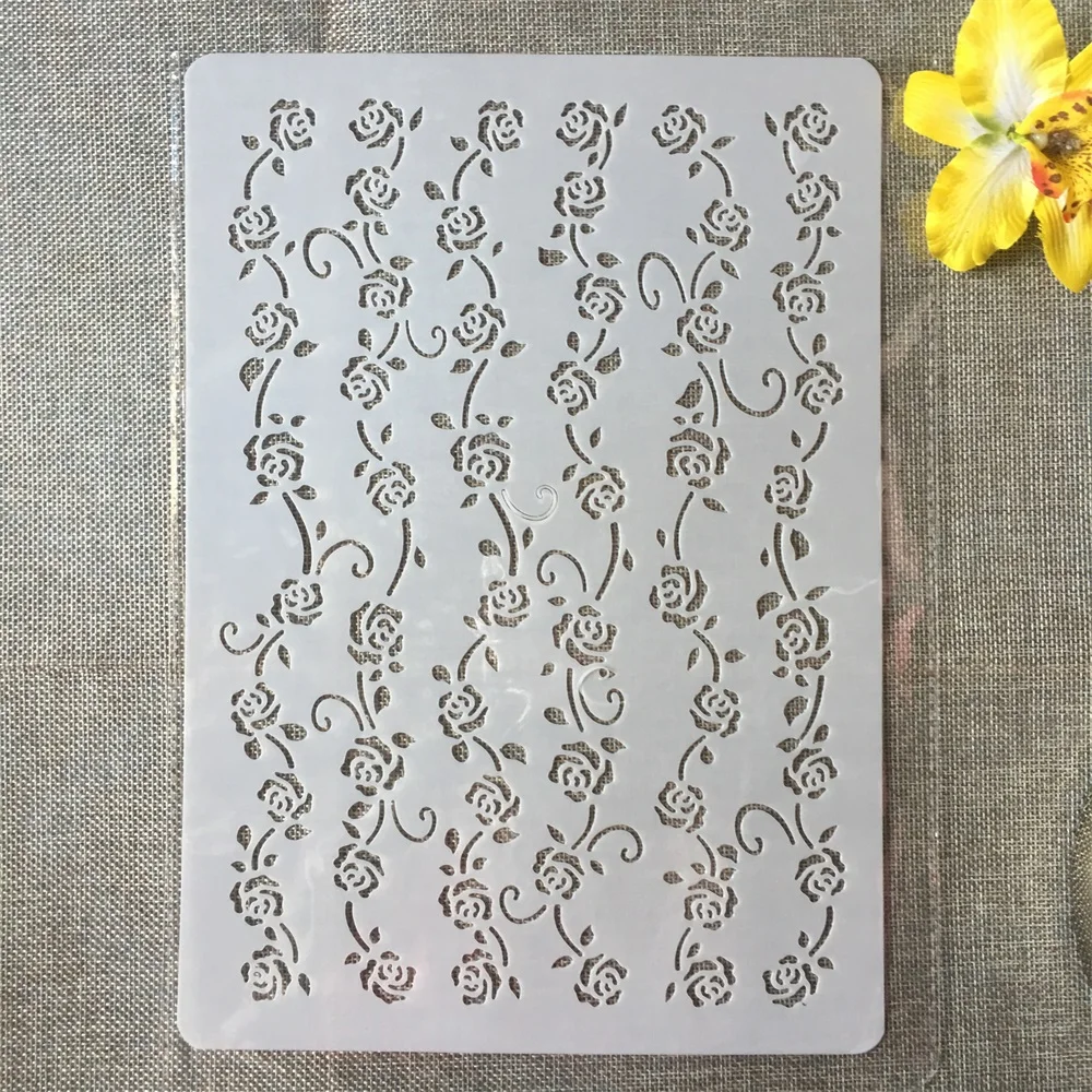 

1Pcs A4 Flower Floral Line DIY Craft Layering Stencils Painting Scrapbooking Stamping Embossing Album Paper Card Template