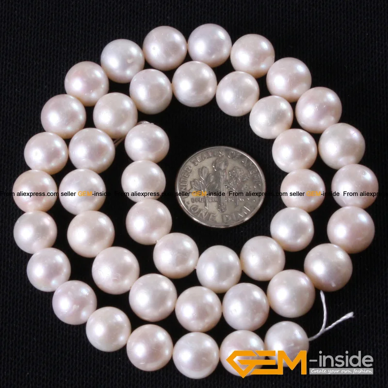 Real Natural White Freshwater Cultured Pearl Beads String Strand DIY Jewelry 15/"