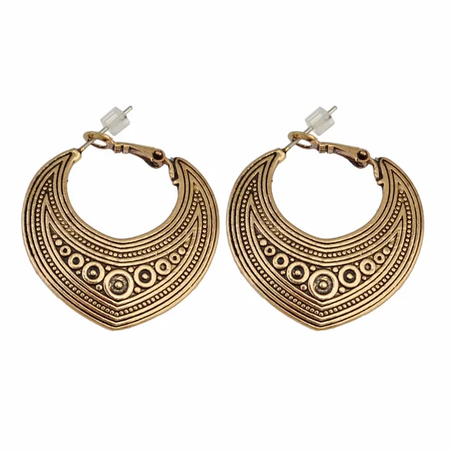 Bohemian Turkish Vintage Silver Gold Drop Earring Indian Style Bohemian Turkish Vintage Silver Gold Drop Earring Indian Style Shinny Geometry Earrings For Women Fashion