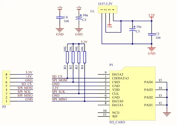 Модуль чтения и записи sd карт MCU SD SPI интерфейс карта гнездо модуль