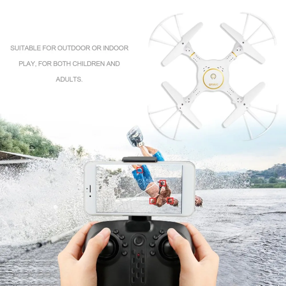 

2.4G RC Drone 4-Axis Quadcopter with LED 720P Wifi Camera Real Time Transmission Altitude Hold Headless Mode Helicopter