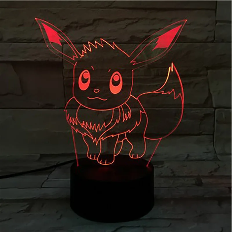 Покемон го Eevee рисунок дети ночник светодиодный сенсорный сенсор атмосферный декоративный свет праздничный подарок ночник для спальни Eevee