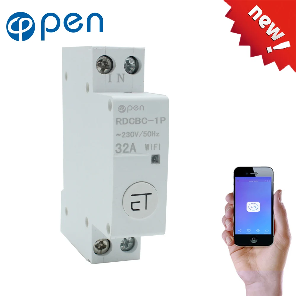 Baratos Interruptor de circuito WIFI carril Din de 18mm con control remoto inteligente por la aplicación eWeLink para un hogar inteligente compatible con alexa y google