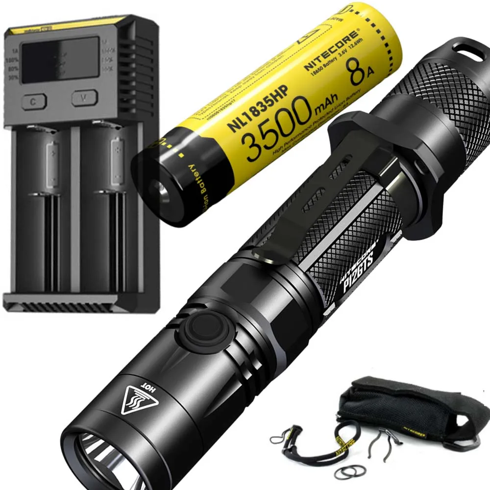 NITECORE P12GTS ручной тактический фонарь Cree XHP35 HD светодиодный Макс 1800 люмен луч бросок 226 м уличный фонарь для силовых органов - Испускаемый цвет: P12GTS NL1835HP I2