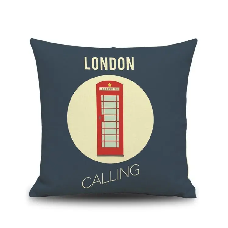Льняной домашний Лондонский Британский Стиль чехол для подушки квадратная Талия Чехол для подушки мягкий диван комната подарок односторонняя печать