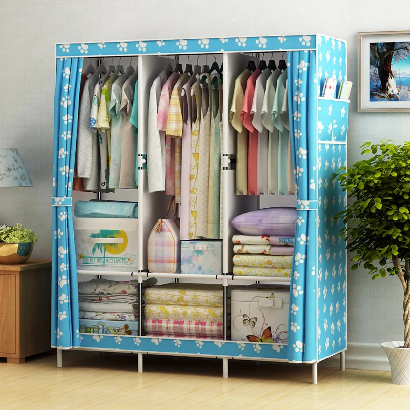 

Multi-purpose Non-woven Cloth Wardrobe Fabric Closet Portable Dustproof Waterproof Clothing Storage Cabinet Furniture 5 color