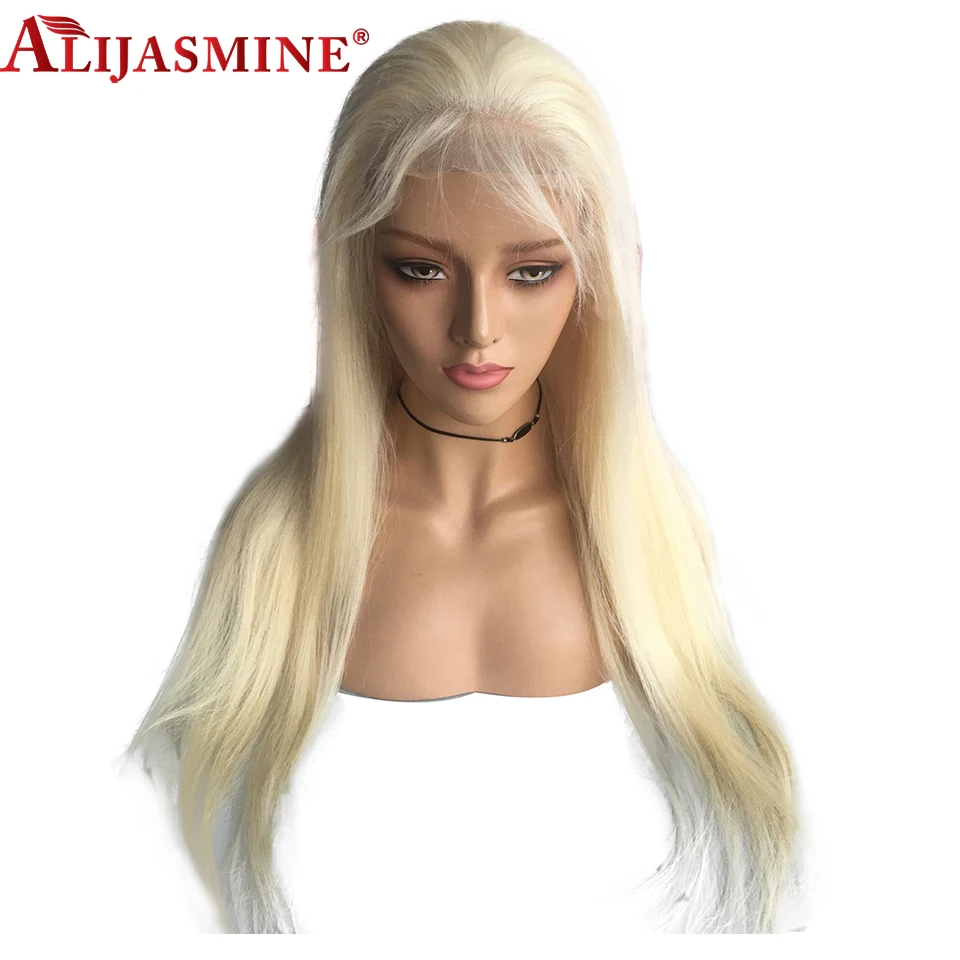 613 блонд полный кружевной парик человеческих волос предварительно выщипанные волосы бразильские светлые волосы парик с волосами младенца Remy полный парик шнурка