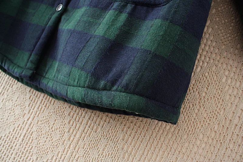 Women Winter Long Cotton Padded Jacket Plaid Wool Added Coats Women 2018 New Long Hooded Winter Jackets Big Size Loose Coat AS027 (10)