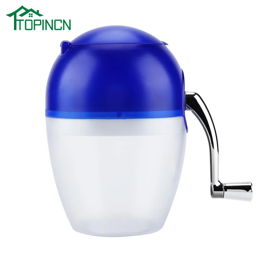 

TOPINCN Ice Crusher Grinder Shaver Hand-shake Stainless Steel Blade Manual Ice Chipper For Fine Or Coarse Pieces Snow Cone Maker