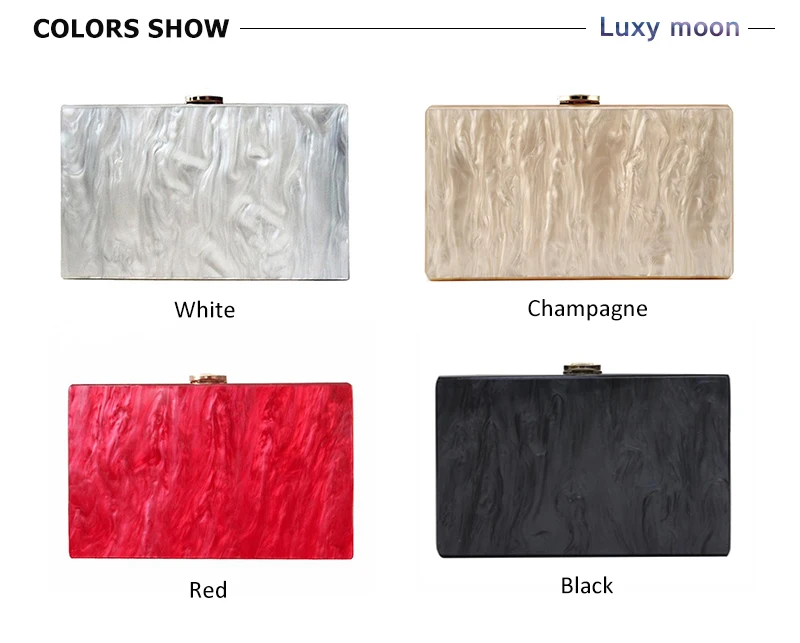 Luxy Moon Marble Bride Acrylic Clutch Available Colors