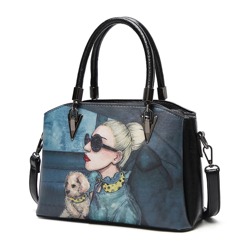 

DIMNUTVE 2018 Limit Discount Female Genuine Leather Handbag Women Designer Shoulder Bag High Quality Tote Cartoon Handbag