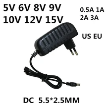 AC 110-240V a DC 5V 6V 8V 9V 10V 12V 15V 0,5 1A 2A 3A Universal adaptador de corriente cargador de fuente de alimentación de la UE nos tiras de luz led