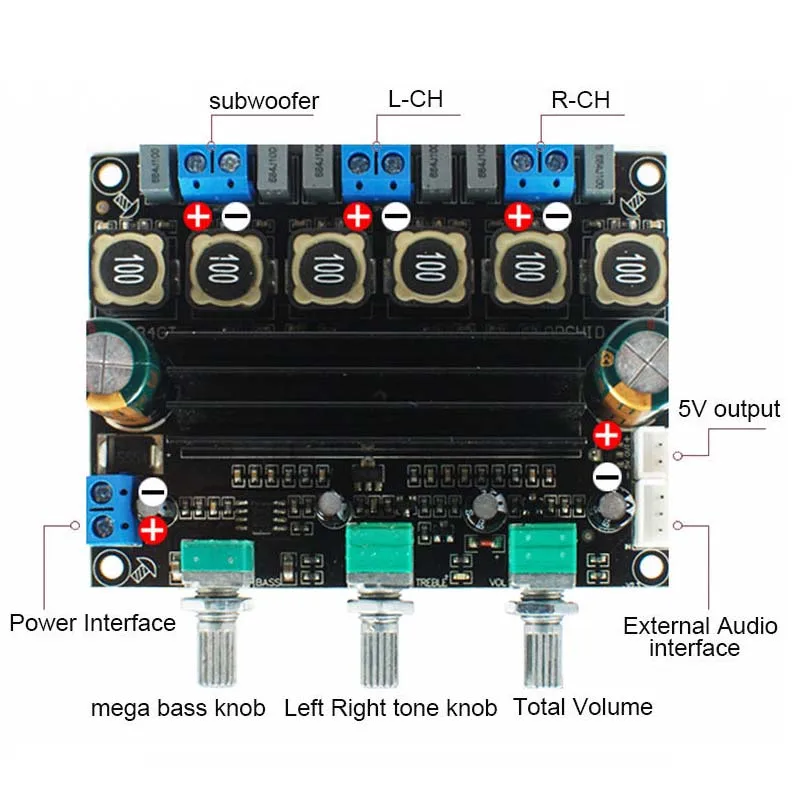 TPA3116D2 50 Вт * 2 + 100 Hi Fi усилитель сабвуфера плата цифровой 1 10 25 в динамика