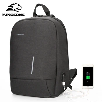 

Kingsons 2018 New Single Shoulder Bag Backpack Men Women Casual Chest Bag 13.3 inch Laptop Computer Backpack Gray Cross body Bag
