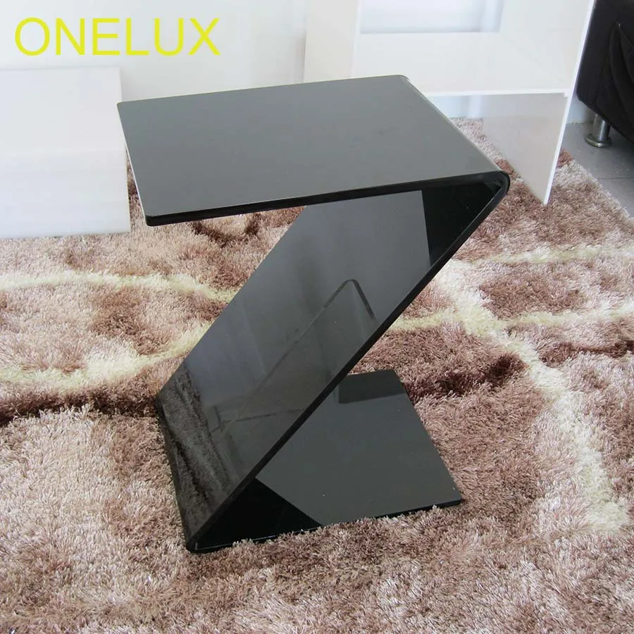 Acrylic Z Shaped Side Magazine Table Lucite Occasional Sofa End