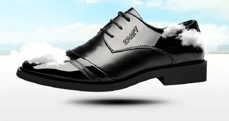 New Spring Autumn Man Dress Shoes Point Toe Leather Breathable Lace Up Business Wedding Italian Leather Oxford Shoes for Men (3)