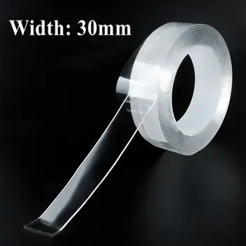 

3 meters*30mm Width Multifunctional Double-Sided Adhesive Nano Magic Tape Anti-slip Fixed Adhesive Washable Traceless Gel Tape