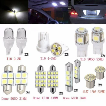 

14pcs 12V T10 1157 1206 Car Interior LED Dome License Plate Map Indicator Turn Signal Brake Light 6000K White Universal
