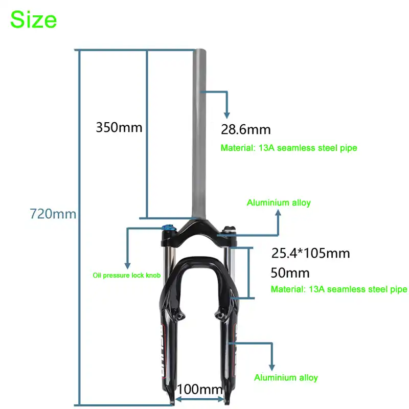 bmx fork sizes