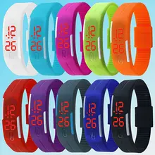 Intelligente elektronik uhr tragbare geräte smartwatch Mens Frauen Wunderbare Silikon Rote LED Sport Armband Touch Digital