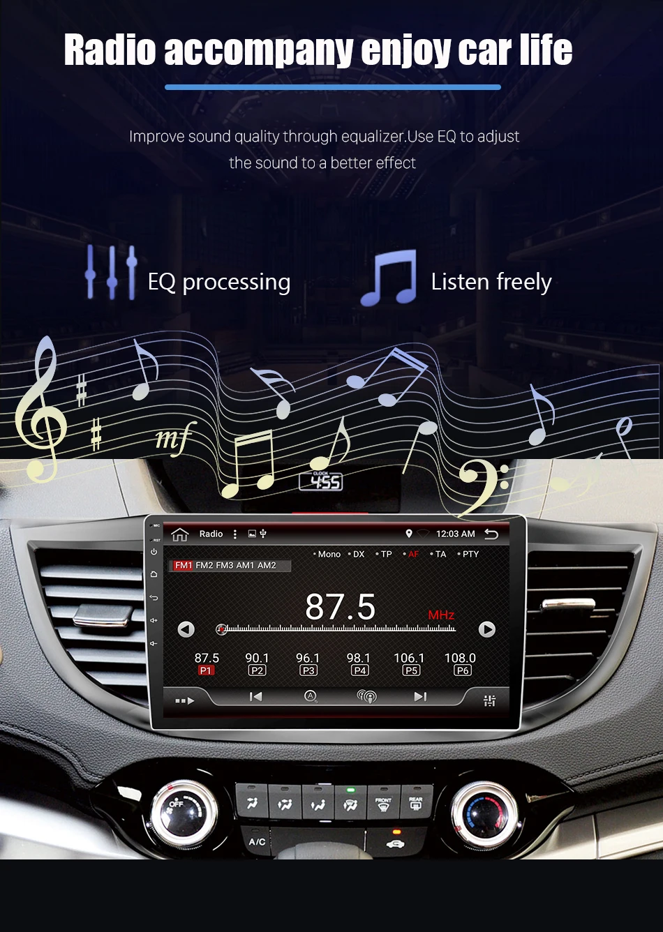 Flash Deal Eunavi 4G+32G Android 9.0 4G Car Radio Multimedia Audio Player Navigation GPS 2Din For Honda CRV 2012 2013 2014 2015 2016 PX6 10