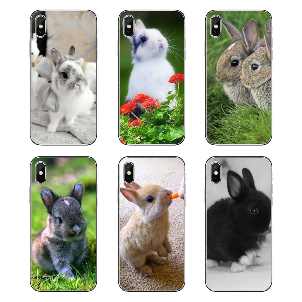 Transparent Soft Case Covers For Huawei Honor 8 8C 8X 9 10 7A 7C Mate 20 Lite Pro P Smart Plus White Gray Baby Rabbits Poster |