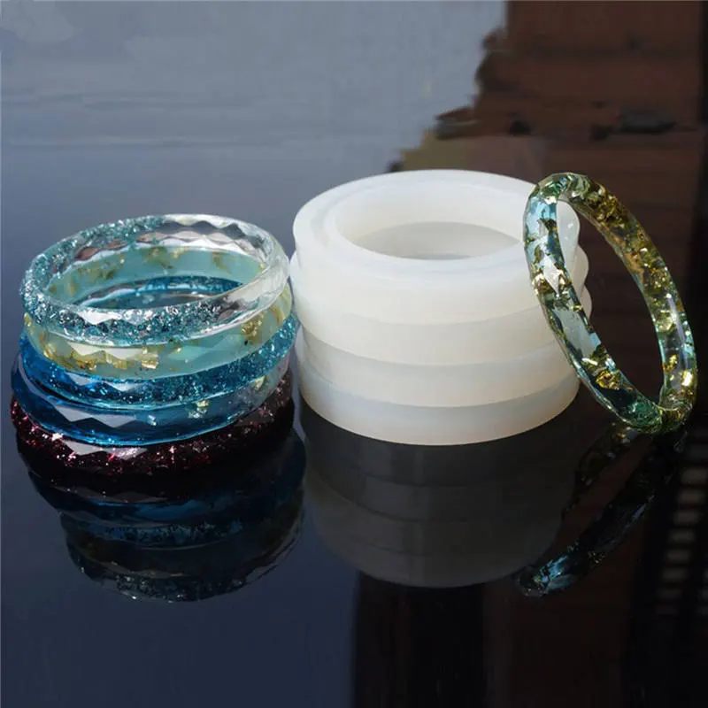 

DoreenBeads Silicone Resin Mold Bracelet Mould For Women Men Jewelry Making Faceted White DIY Tools 7.2-7.9cm Dia., 1 Piece
