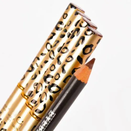 2 шт Леопардовый женский карандаш для бровей водонепроницаемый черный глаз коричневый карандаш с кисточкой макияж, подводка для глаз Подводка для глаз Красота Макияж инструменты