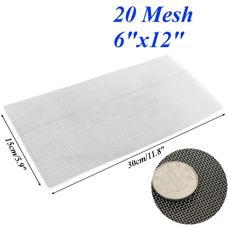 DWZ 5/8/20/30/40 Mesh Stainless Steel Woven Cloth Screen Wire Filter Sheet 6x12''