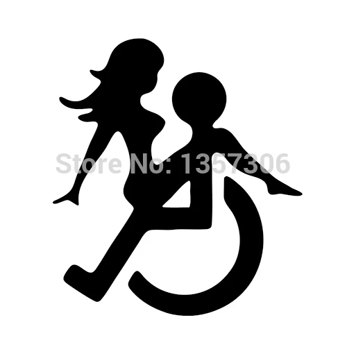 Wholesale 50 Pcs Lot Wheelchair Sex Car Window Vinyl Decal Stickers