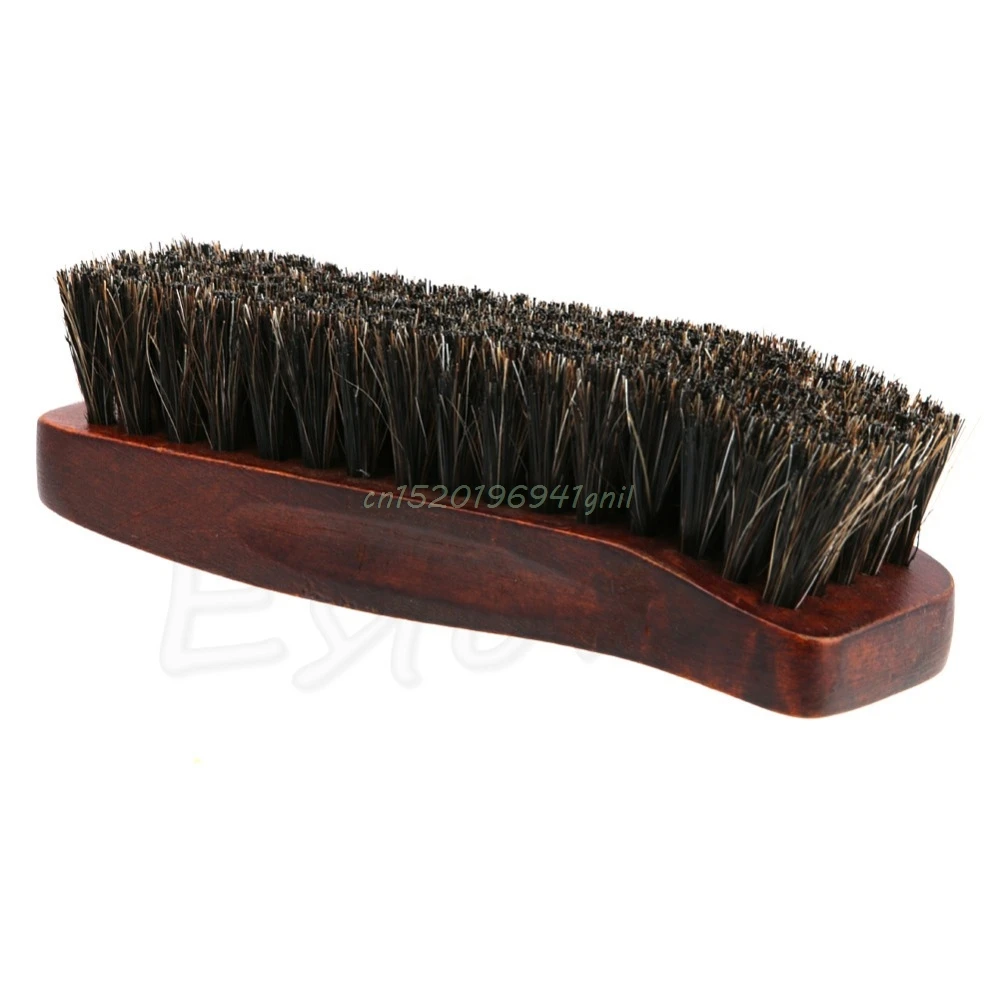 1Pc Professional Wooden Handle Horse Hair Bristle Boot Shoes Shine Buffing Brush | Дом и сад
