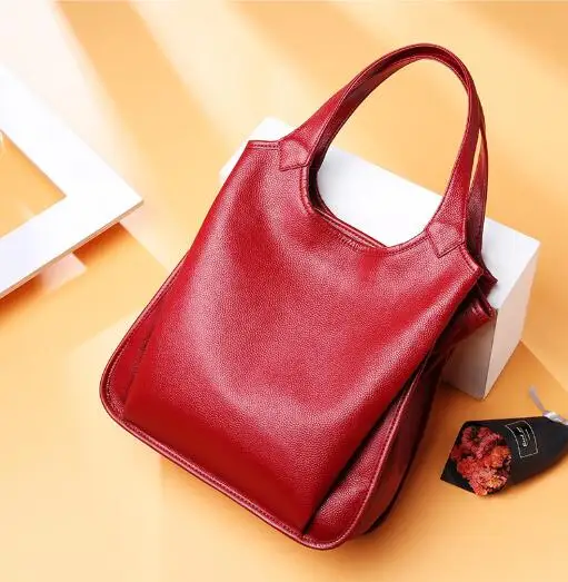 

2019 fist layer cowhide leather women's handbag summer new design women's tote bag genuine leather lady's shoulder bag