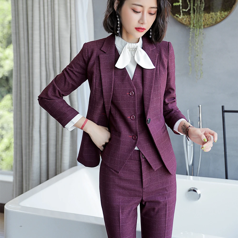 Trajes De Mujer Pantalones Rojos Trajes De Oficina Senora Formal